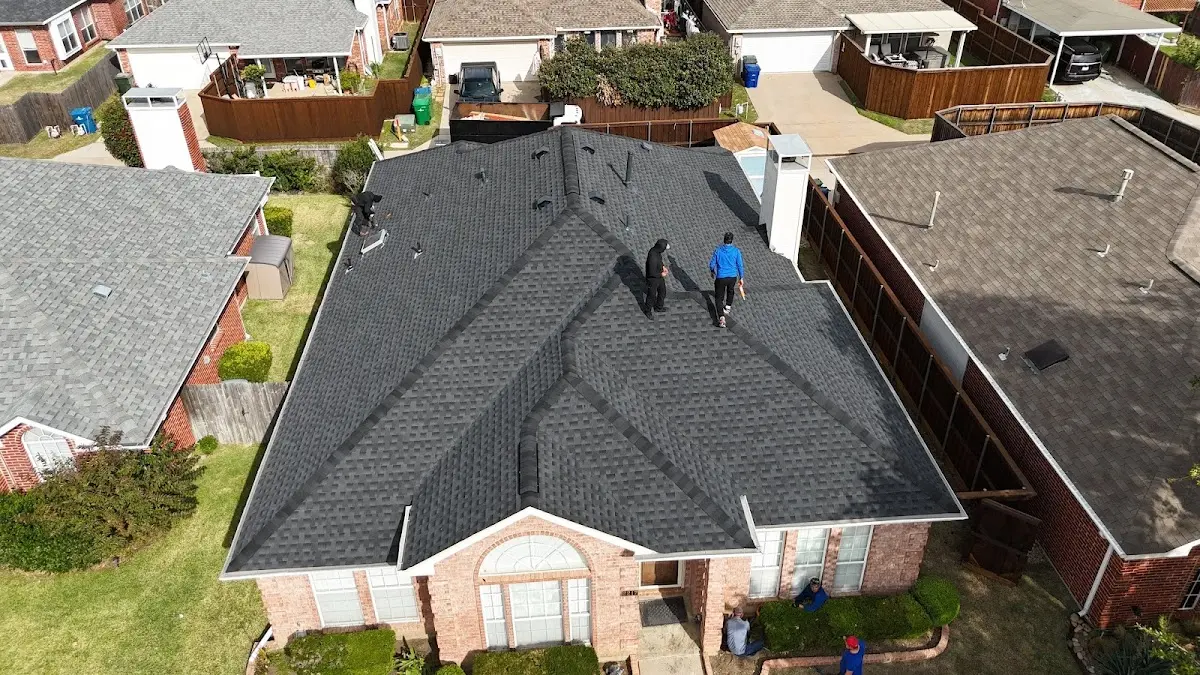 Slate & Tile Roof Repair work in progress on a Arvada property